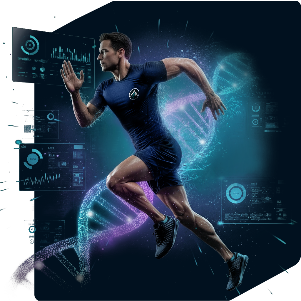 Runner with DNA background