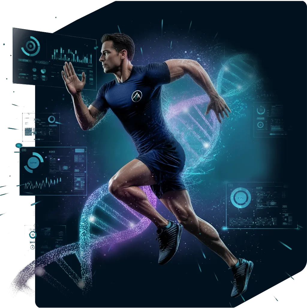 Runner with DNA background